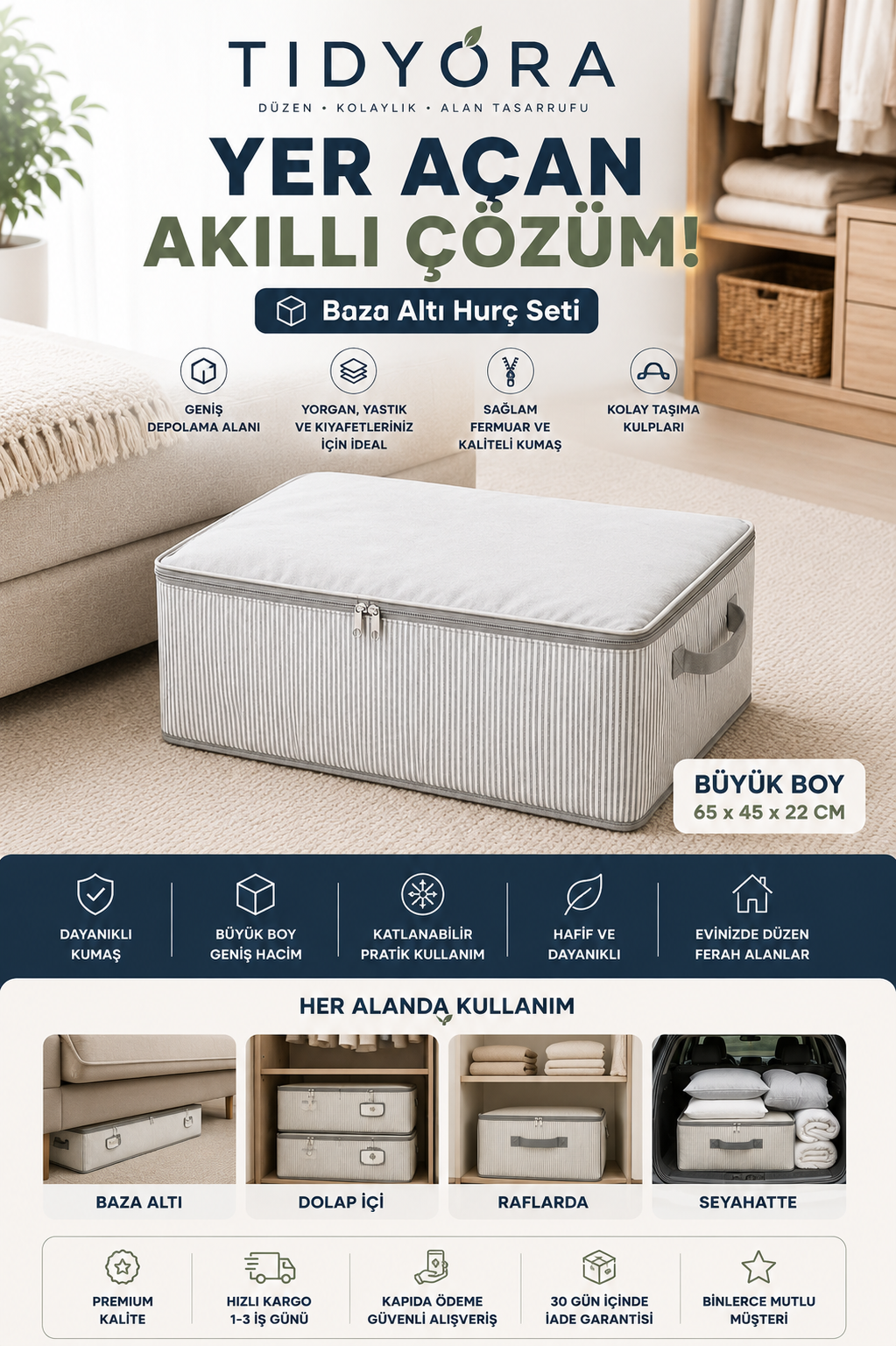 Tidyora Premium Baza Altı Hurç